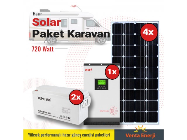 Hazır Solar Paket 720w - Karavan için