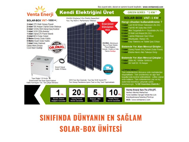 1KW Plus 12v Hazır Solar Paket